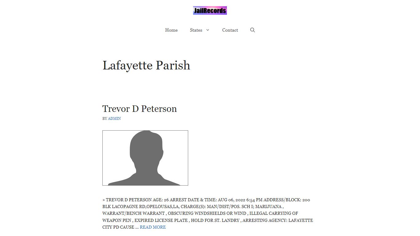 Lafayette Parish Arrest Records